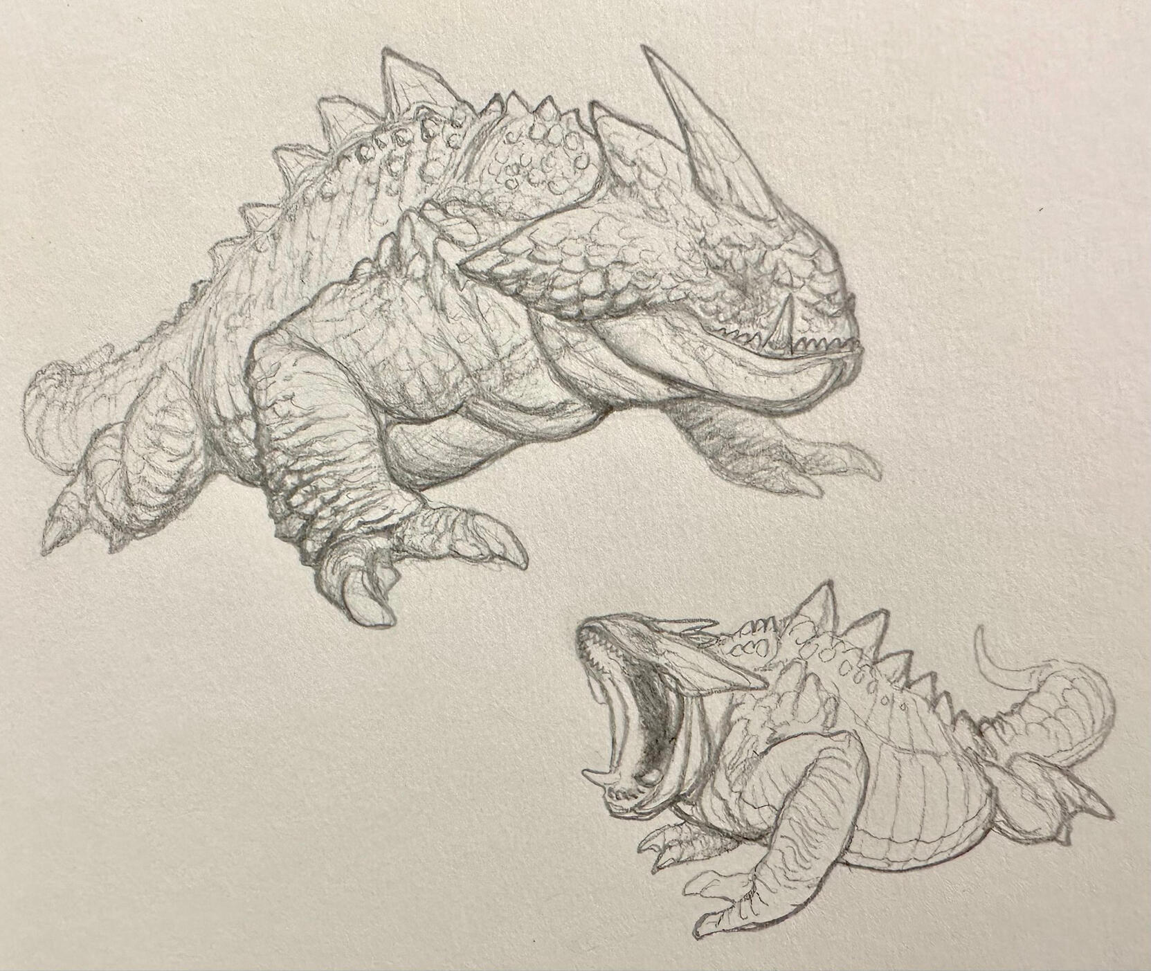 "Dodongo" sketches, graphite "Dodongo" sketches, graphite