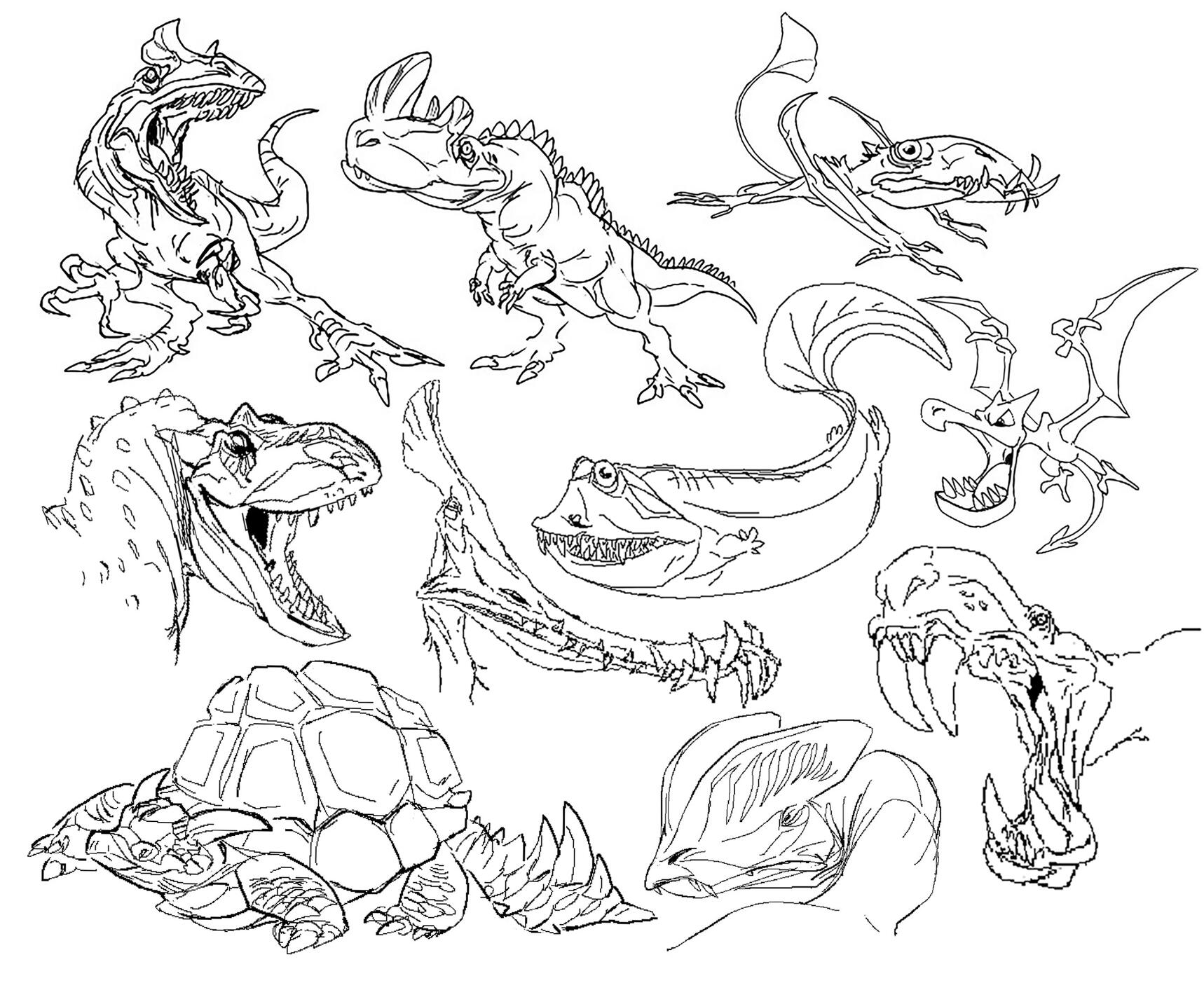 Prehistoric animal sketches, digital Prehistoric animal sketches, digital