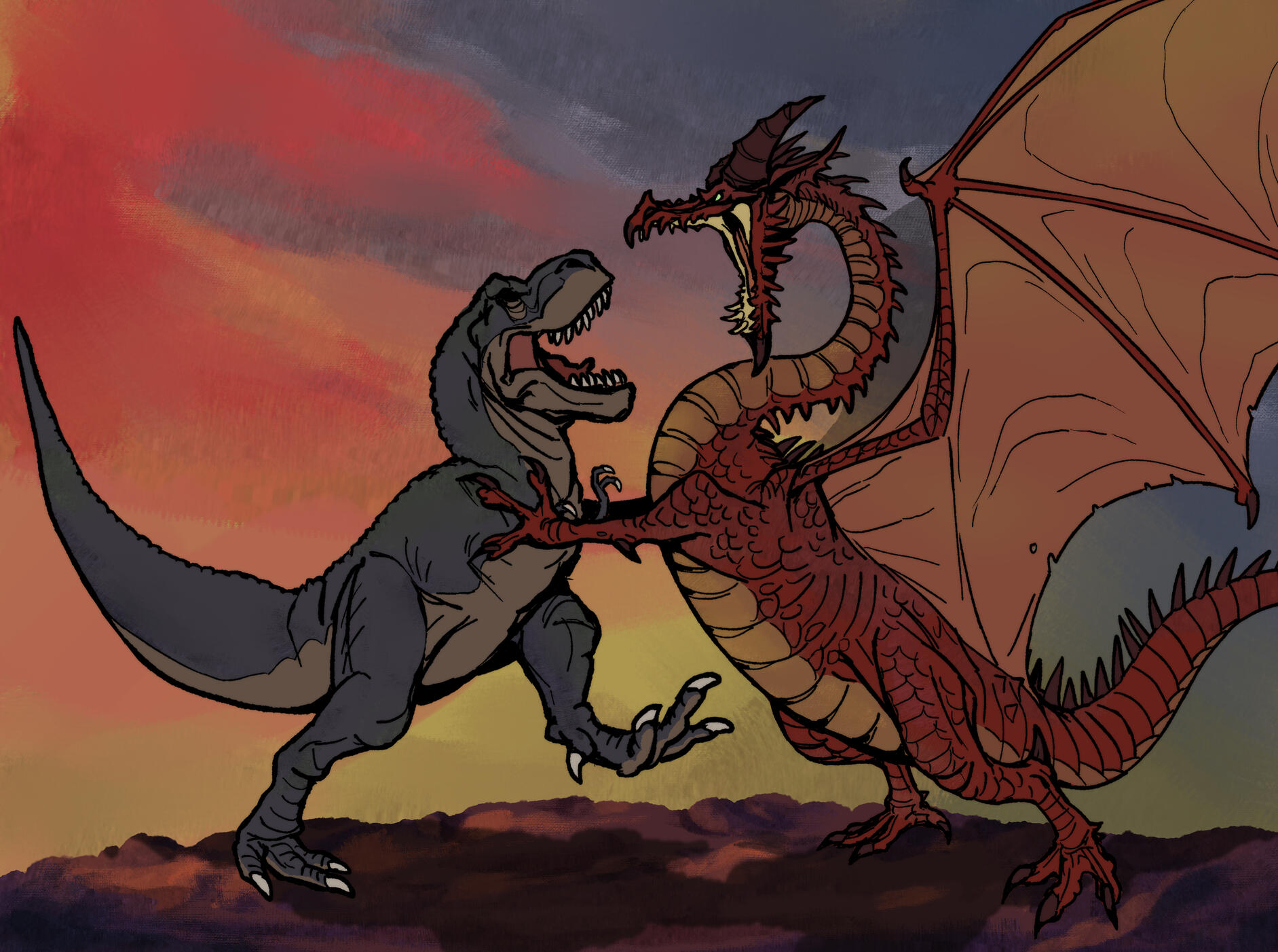 "T. rex vs Dragon" "T. rex vs Dragon"